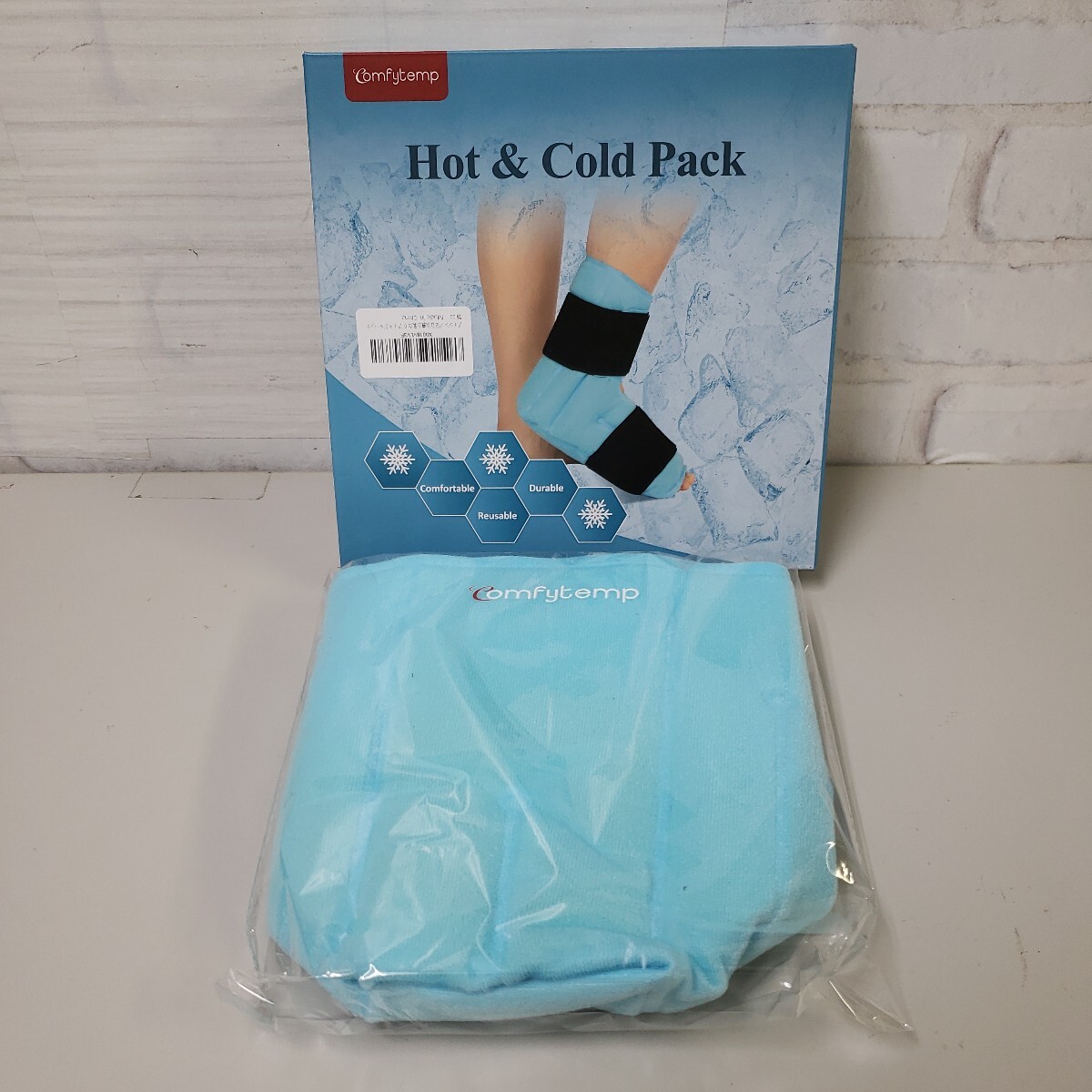 705y1415★Comfytemp 完全包囲型アイシング足首 氷嚢と異なり アイスゲルパック 水漏れ防止 冷凍/電子レンジ加熱 冷温両用 足首拍卖