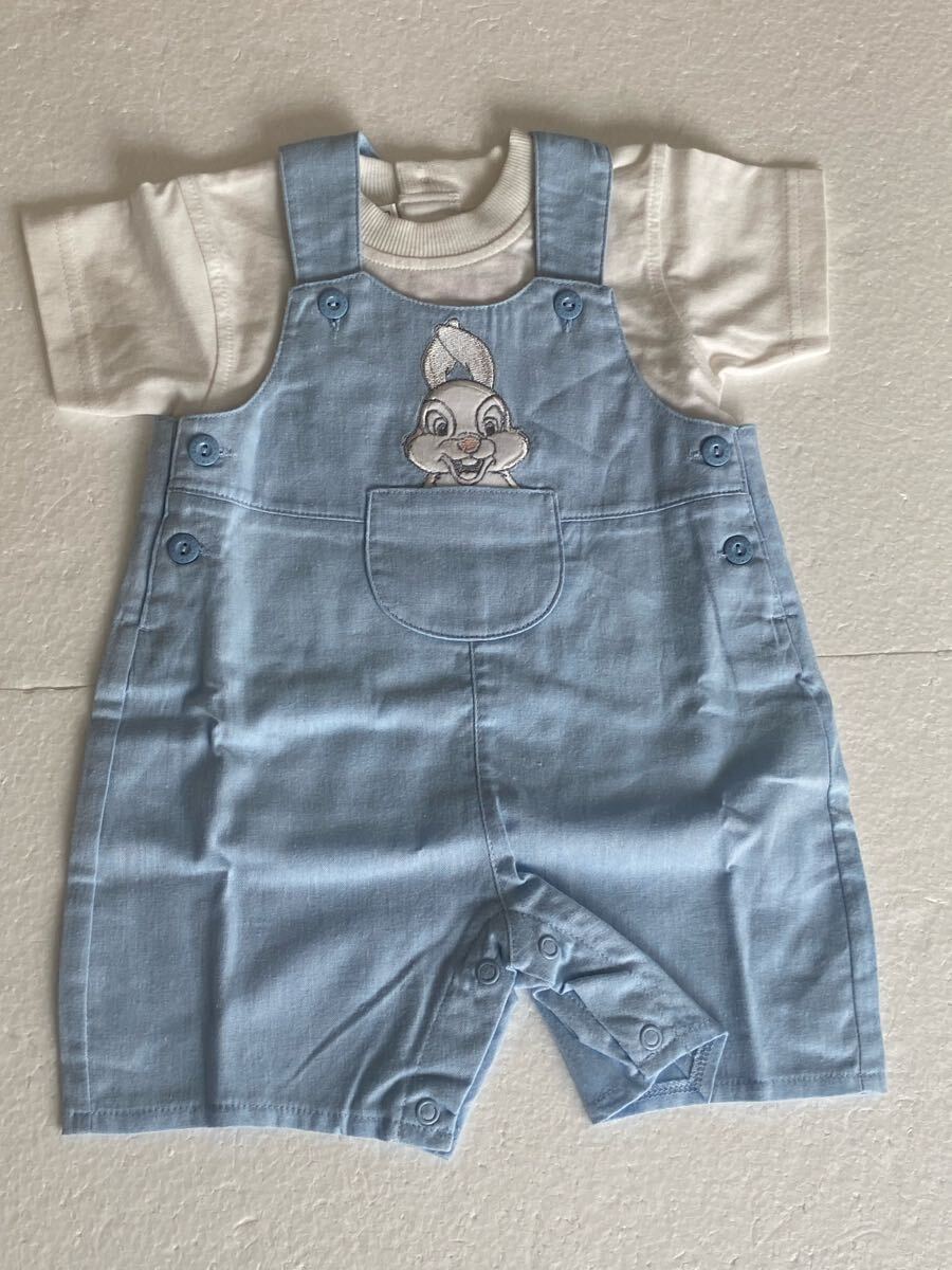 Disney ディズニー Bambi バンビ サンパー ベビー服 Tシャツ& オーバーオール 3〜6M拍卖