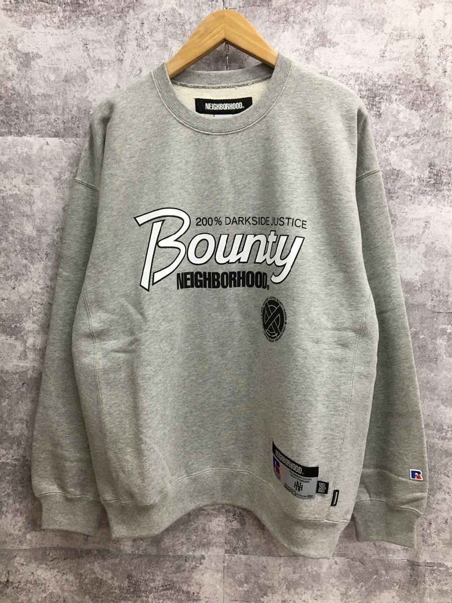 NEIGHBORHOOD NH BOUNTY HUNTER RUSSELL ATHLETIC SWEAT SHIRT LS ネイバーフッド スウェット グレー【4839-004】拍卖