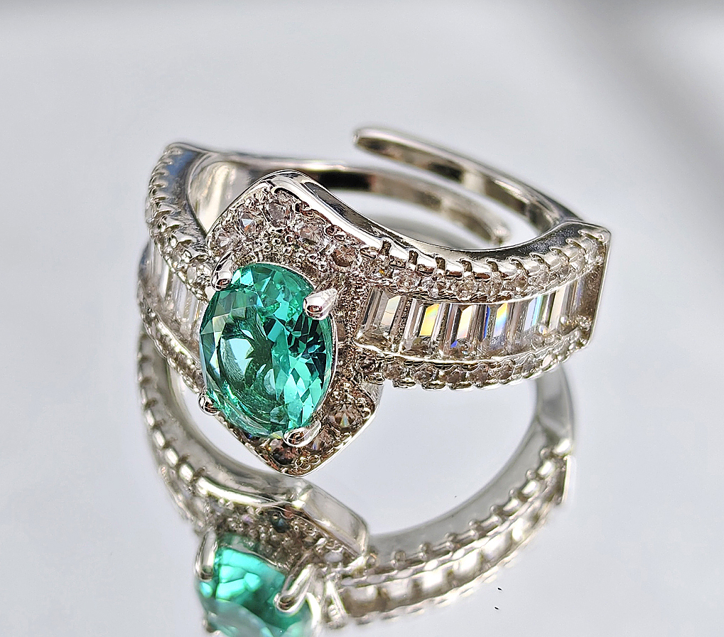 N250547◆Bigstone◆【魅力な宝石デザイン】キラキラ輝く*ファッション印象*大豪華なリング*12~14号拍卖