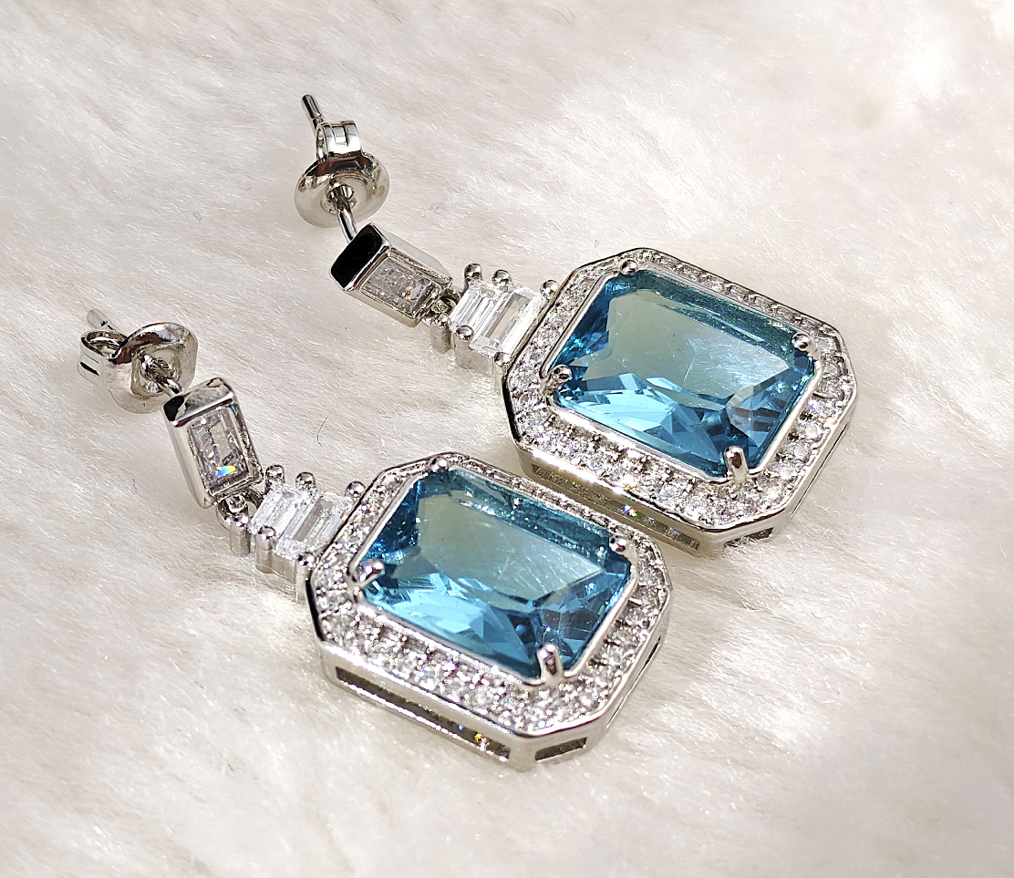 N2505150◆Bigstone◆【目立つ大粒宝石】華麗な輝き*欧米ファッション*人気名品*純銀ピアス拍卖