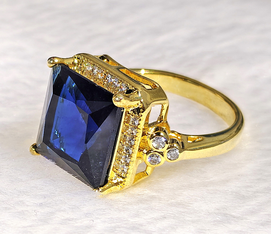 N2505104◆Bigstone◆【魅力のブルー】女王スタイル*欧米大人気*高品質なリング*14号拍卖