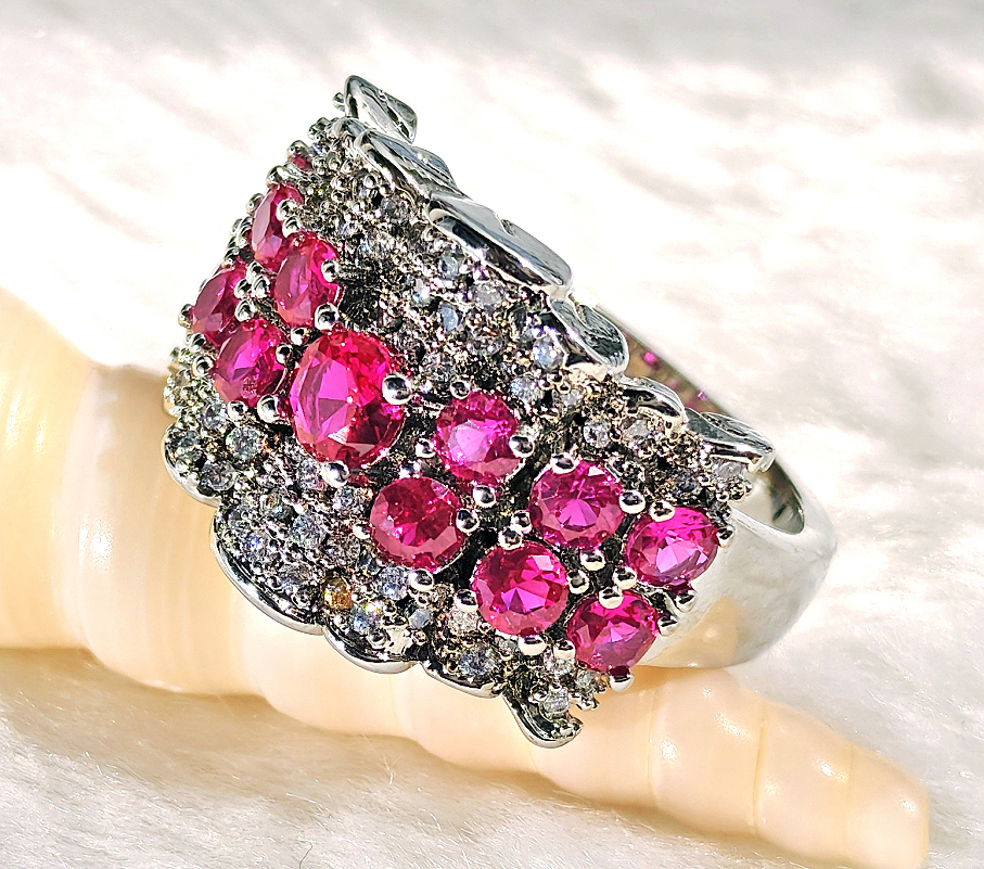 N2505186◆Bigstone◆【ロマンチックな印象】ユニークなデザイン*女王スタイル*ファッション感覚*リング*16号拍卖