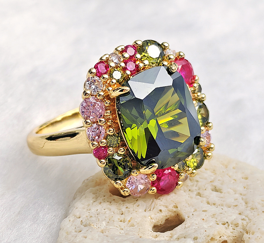 N250557◆Bigstone◆【森のお姫さま】秘密の花園*女王のスタイル*欧米ファッションなリング*14号拍卖