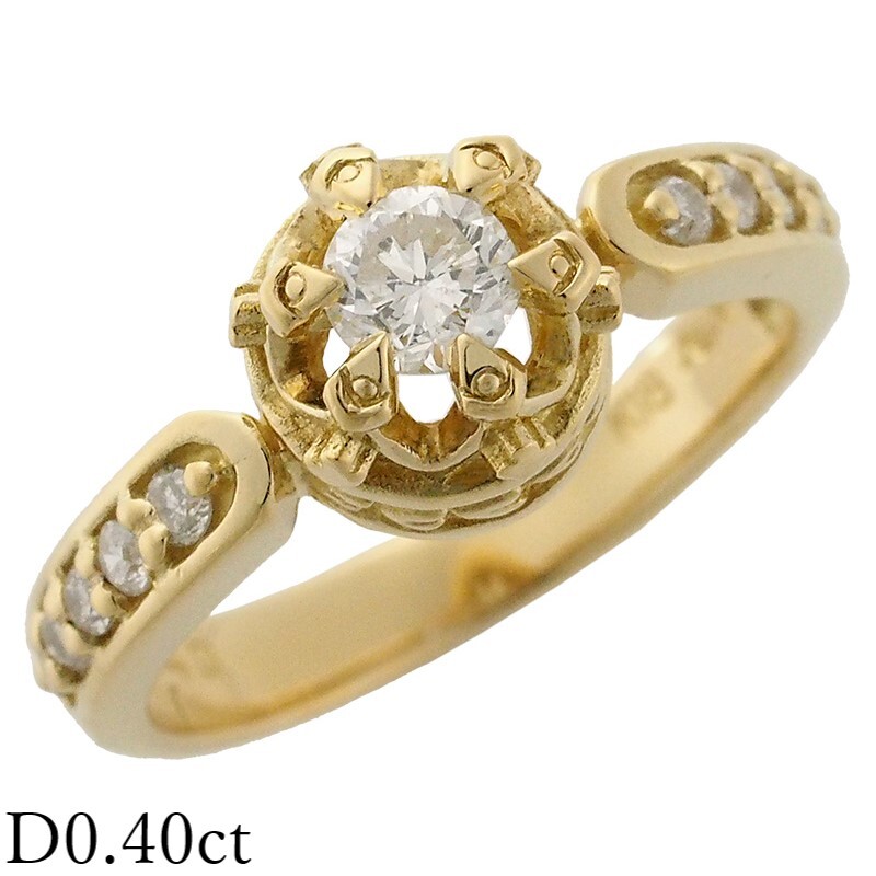 アーカー ダイヤモンド/0.40ct リング K18YG 9号拍卖