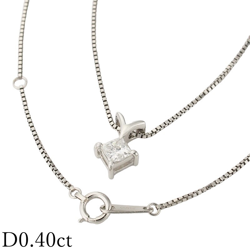 1P ダイヤモンド/0.40ct ネックレス Pt900 Pt850拍卖