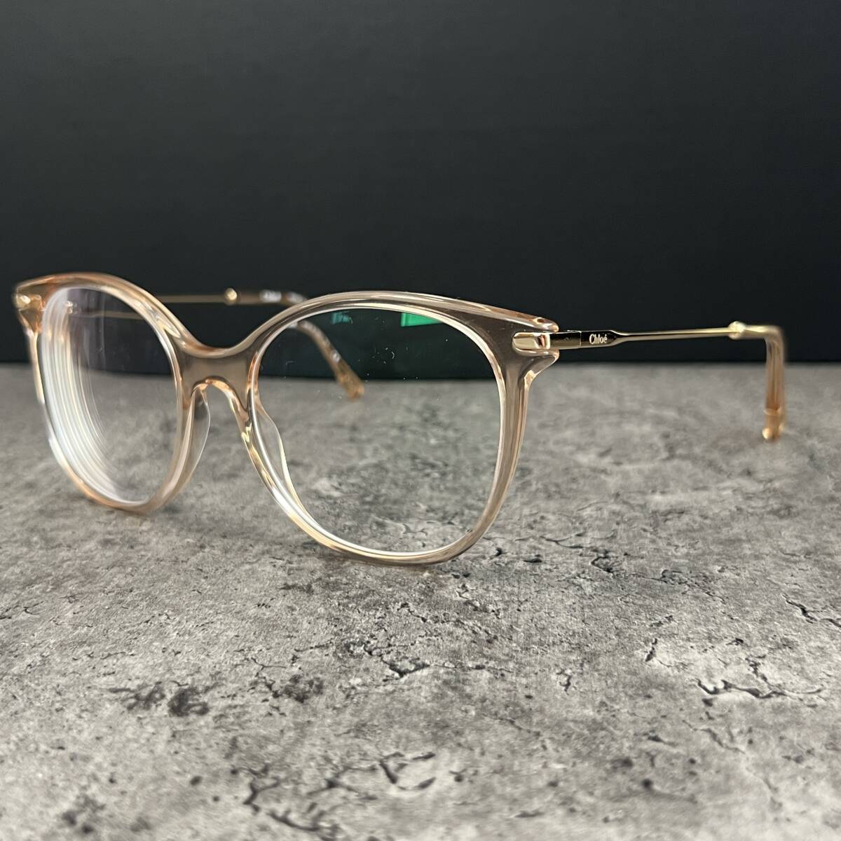 ◆Chloe クロエ 眼鏡フレーム CE2721 749 クリア系×ゴールド レディース 女性用 シェイプ バネ蝶番拍卖