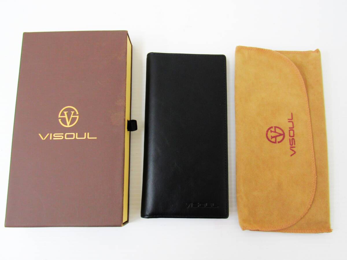 VISOULビソウル 長財布 本革 二つ折り カード12枚収納可能 お札入れ 黒 ブラック HG0520拍卖