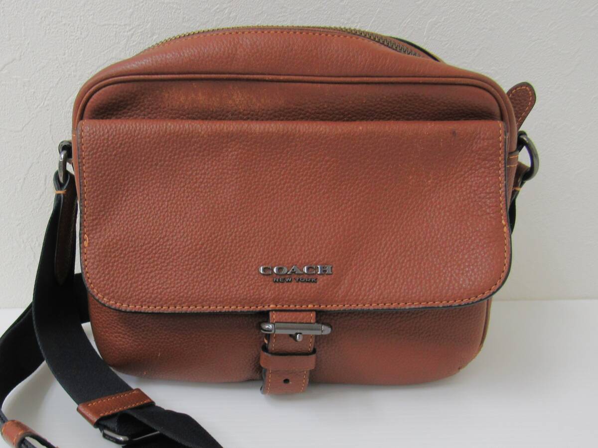 コーチ COACH ハドソン クロスボディ C5399 ショルダーバッグ シグネチャー メンズ ボディバッグ ナチュラル ペブル レザー拍卖
