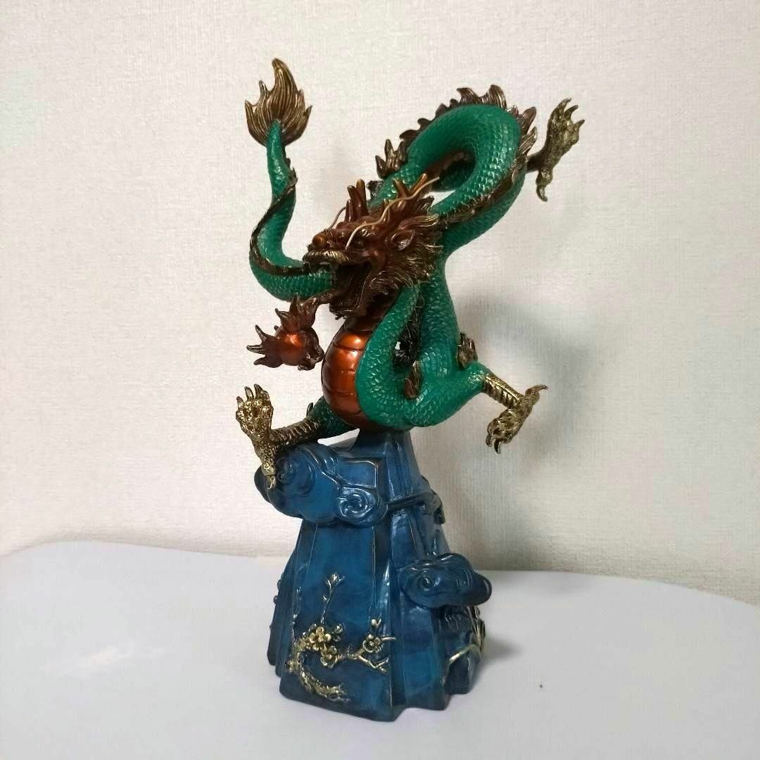 定価19万 中国、工芸品 四季龍神 置物 風水 強運、豪運 金属 龍神 置物拍卖