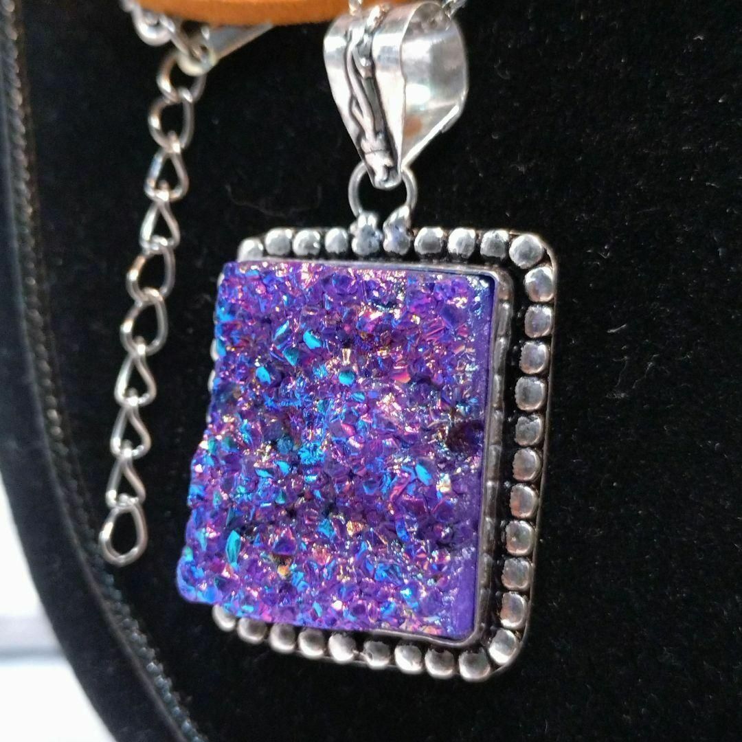 【一点のみ】最強のパワーストーン チタンオーラアメジストクラスターのネックレス拍卖