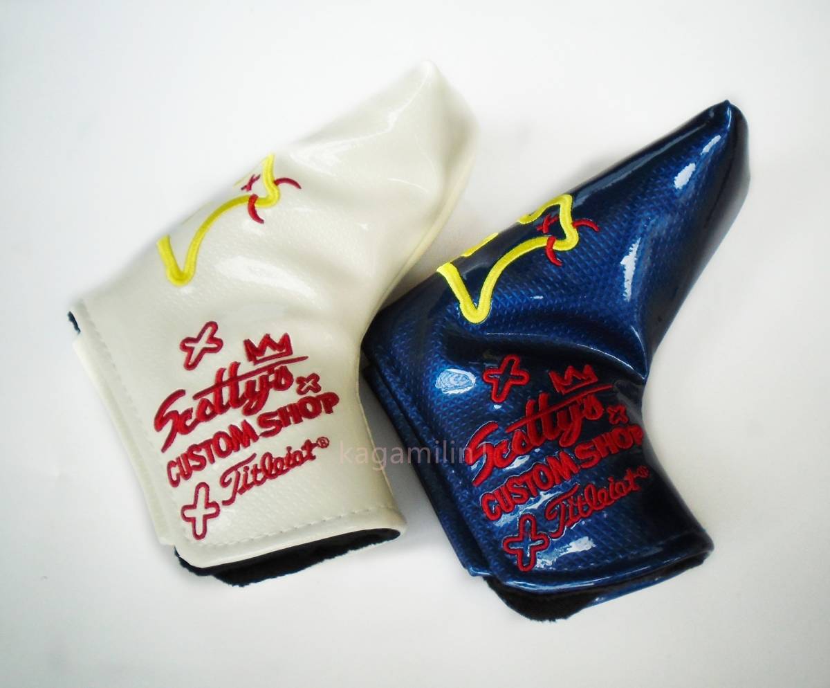 パターカバースコッティキャメロンツアーツアー支給 新作 磁石タイプ開閉 J-DOG 白&青 2個セット拍卖