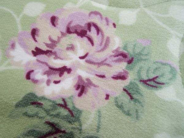 激安大処分!西川☆合繊肌掛け布団♪綿入り毛布♪サンダーソン☆かわいいバラ柄♪定価6600円!グリーン系★拍卖