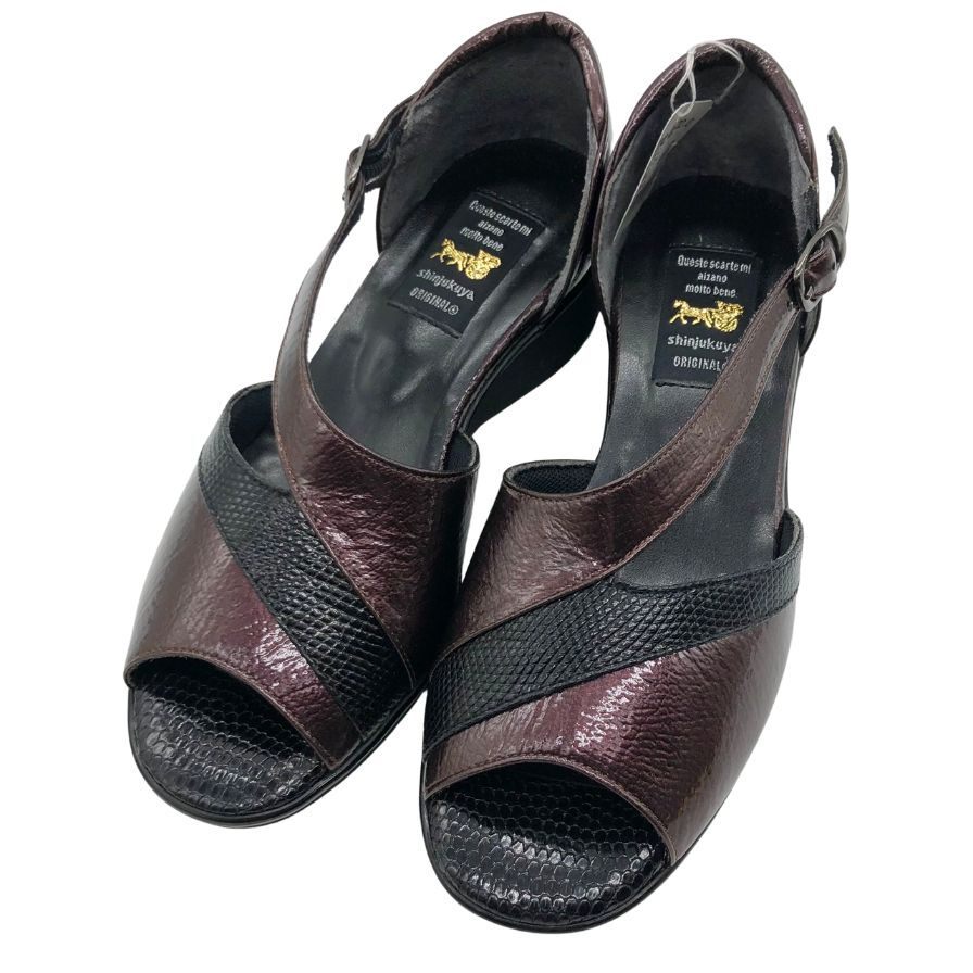 新宿屋 レザーパンプス トカゲ 2040-405 パープル 22cm レディース sinjukuya 約22.0cm【7-18】拍卖