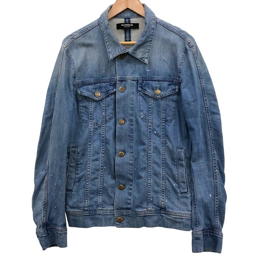 中古◆ジャケット ウノピュウノウグァーレトレ リラックス デニムジャケット ペンキ加工 ライトブルー L 1PIU1UGUALE3 【AFB22】拍卖