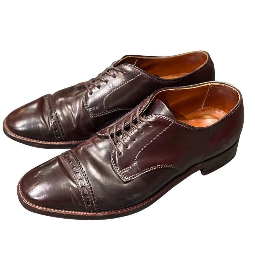 オールデン D7507F パンチドキャップトゥ アンラインド プラザラスト バーガンディ コードバン US7.5D ALDEN 約25.5cm【LA】【中古】拍卖