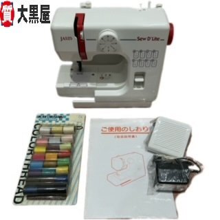 【大黒屋82】JANOME ジャノメ ミシン sew D`Lite JA525 ミシン糸 セット まとめ売り 通電確認済み 保証なし 現状販売拍卖