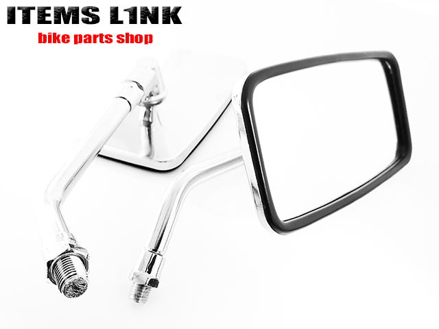 LK13-7B アウトレット特価! スクエア メッキ ミラー 左右セット 10mm エリミネーター250 エリミネーター400 エリミネーター750 バルカン400拍卖