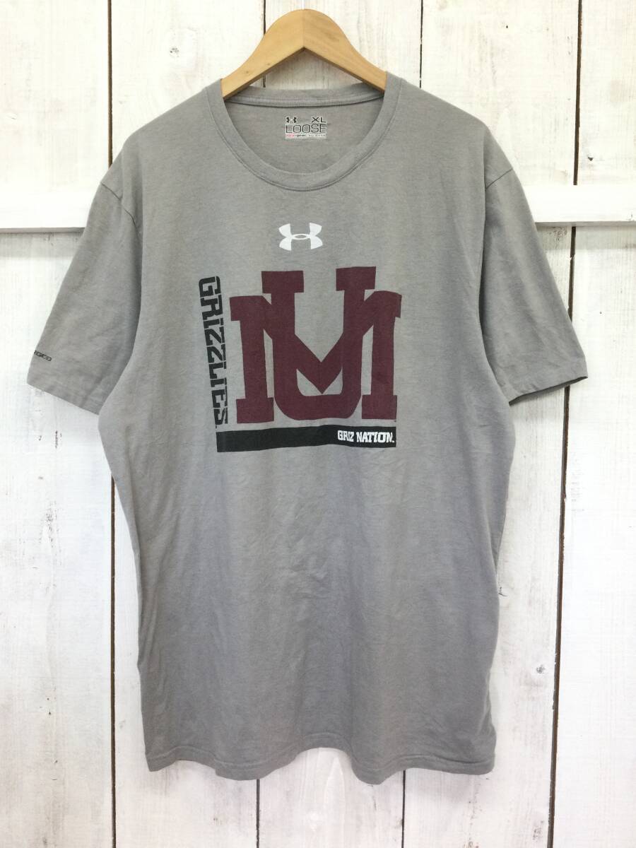 UNDER ARMOUR アンダーアーマー プリントTシャツ コットン×ポリエステル 半袖Tシャツ メンズXL 良品拍卖