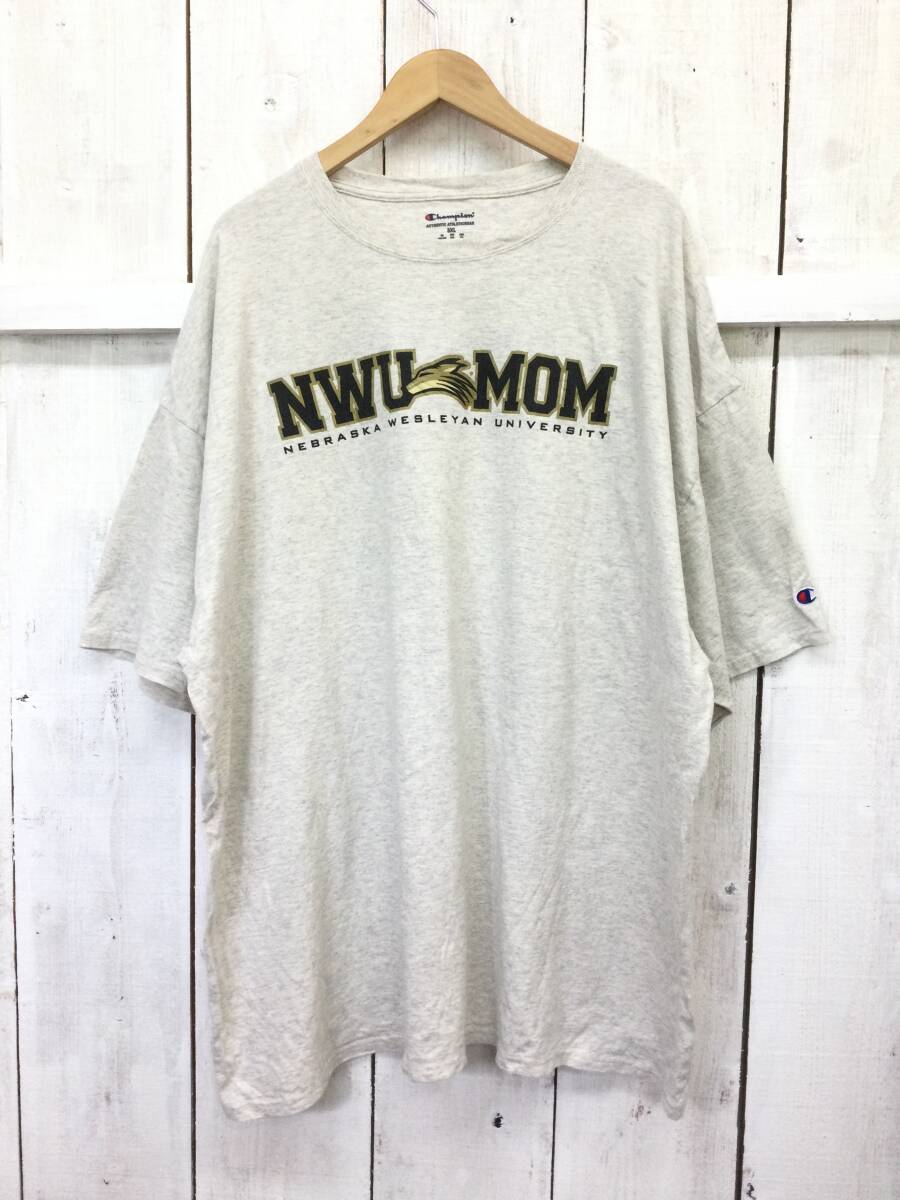 Champion チャンピオン カレッジプリント Tシャツ コットン半袖Tシャツ 袖ロゴメンズ3XL 結構大きめ 良品拍卖