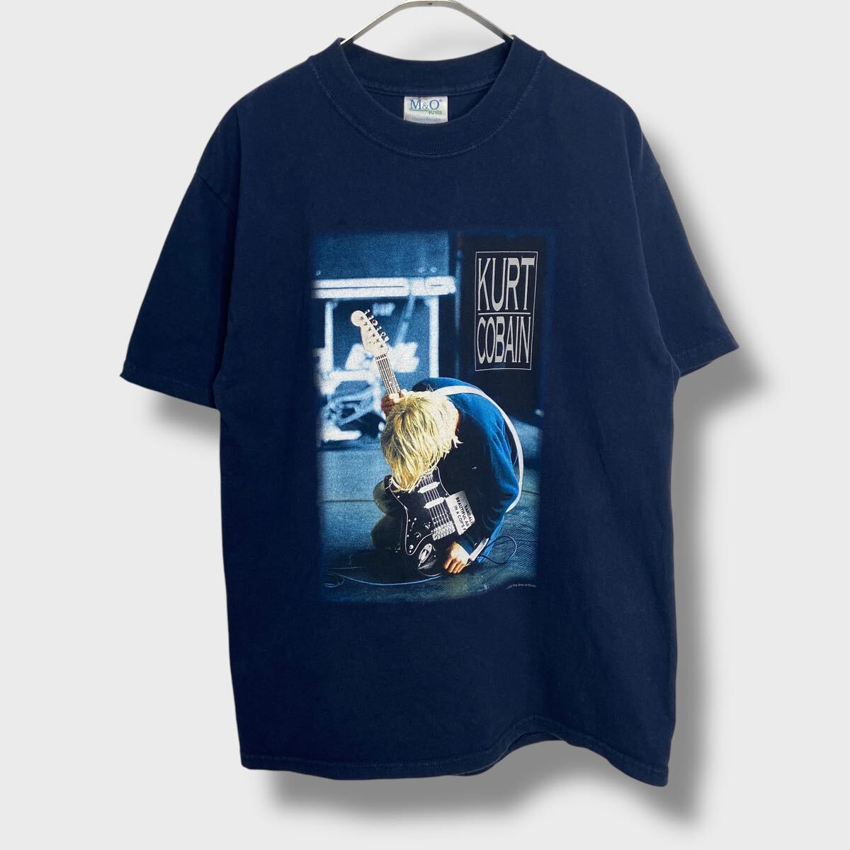 送料無料☆カートコバーン☆nirvana☆バンドTシャツ☆M☆ネイビー☆2000年拍卖
