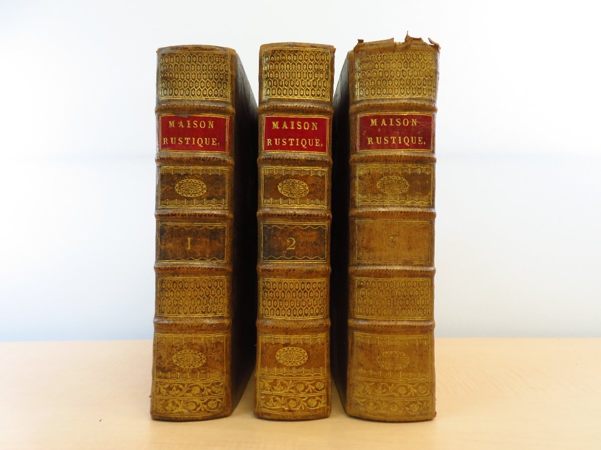Louis Liger『La nouvelle maison rustique』(全3冊揃)1805年パリ刊 銅版画挿絵60枚入 18世紀フランス農学者ルイ・リジェの農業書拍卖