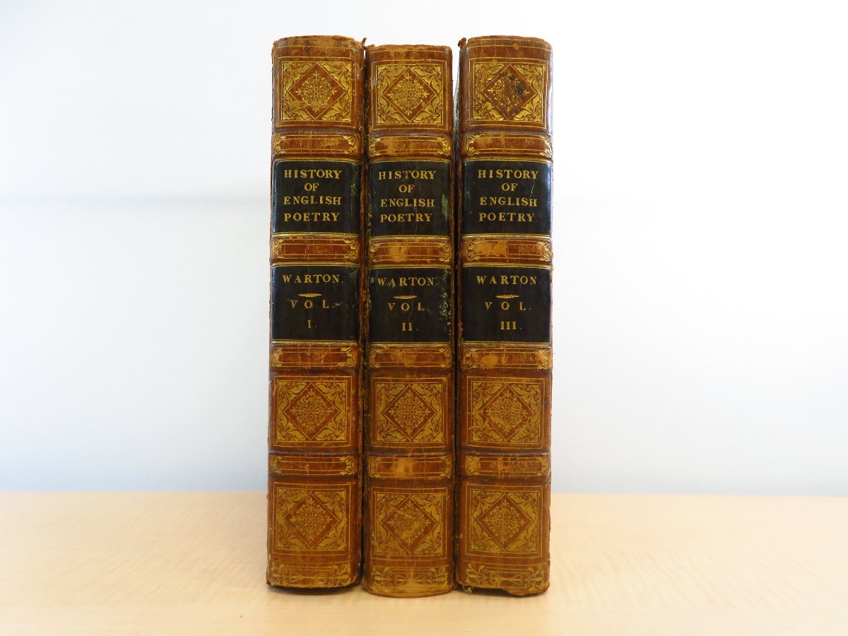 Thomas Warton『The history of English poetry』1774-1781年オックスフォード刊(初版本)イギリス文学史 英文学史 イギリス詩史 英国詩史拍卖
