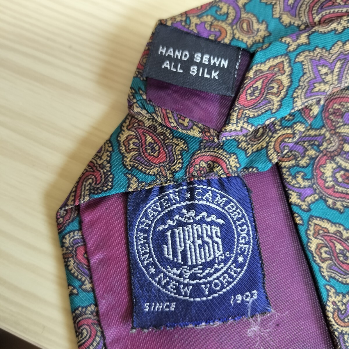 J.PRESS(Jプレス)ジェイプレス緑赤紫涙模様ネクタイ拍卖