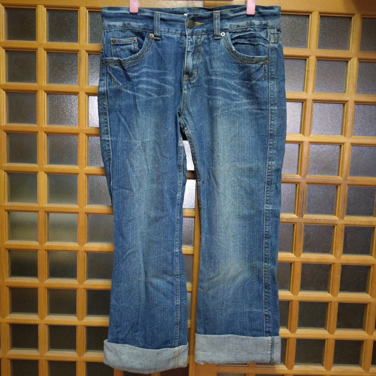 CLEF DE SOL クレドソル レディース ジーンズ デニムパンツ ロールアップ LLサイズ ウエスト86cm 古着 拍卖