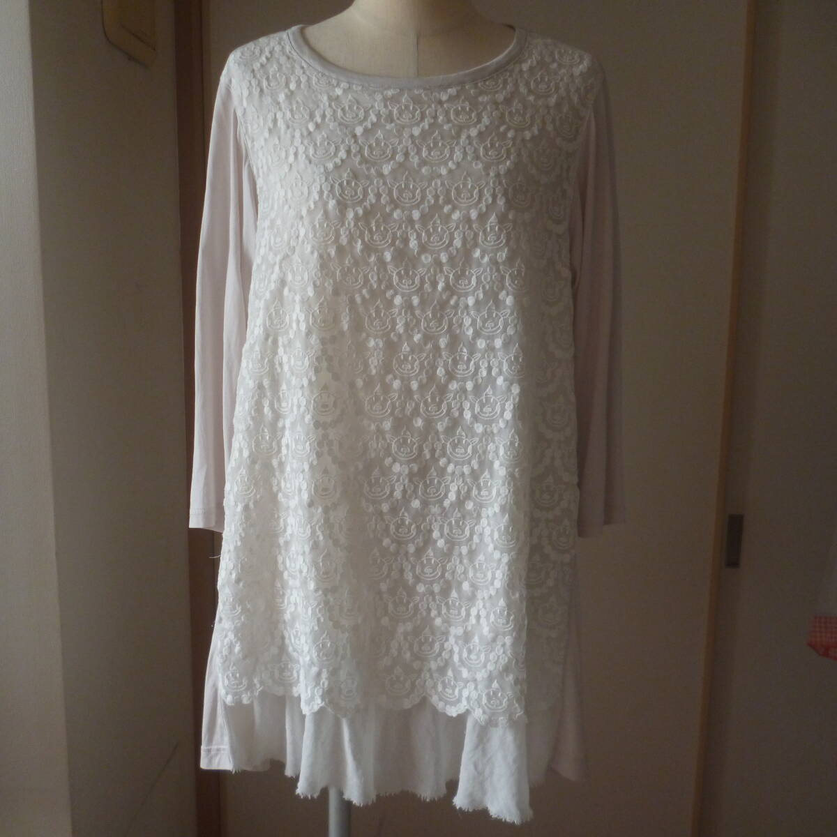 アルベロベロ オレボレブラ OLLEBOREBLA ALBEROBELLO レース重ねチュニック 白拍卖