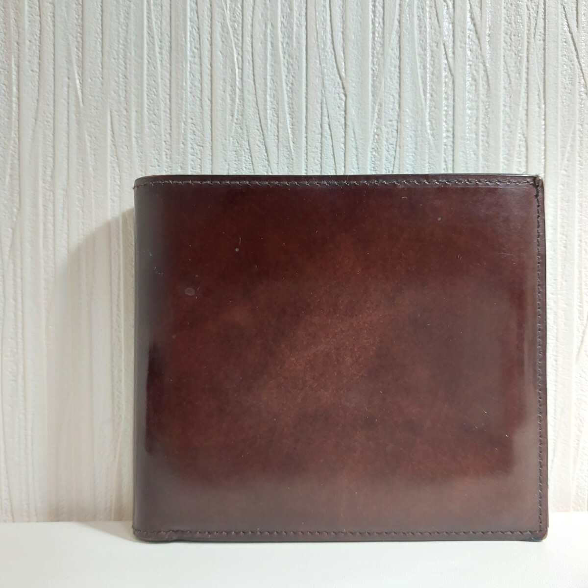 ダンヒル 二つ折り財布 レザー ダークブラウン/グリーン拍卖