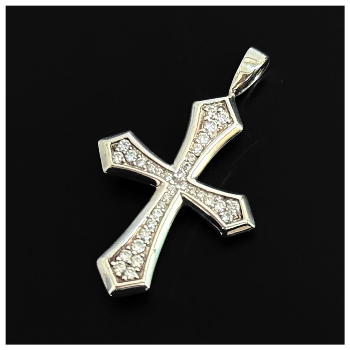 シルバー SILVER K18 750 両面 リバーシブル クロス 十字架 ペンダントトップ チャーム拍卖