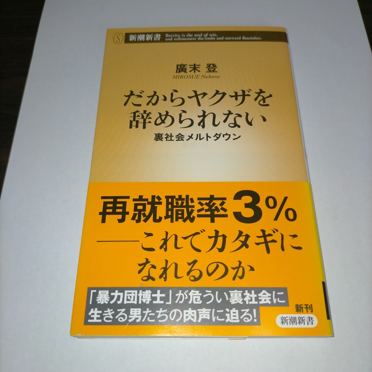 だからヤクザを辞められない 裏社会メルトダウン (新潮新書 897) 廣末登/著 保管a拍卖