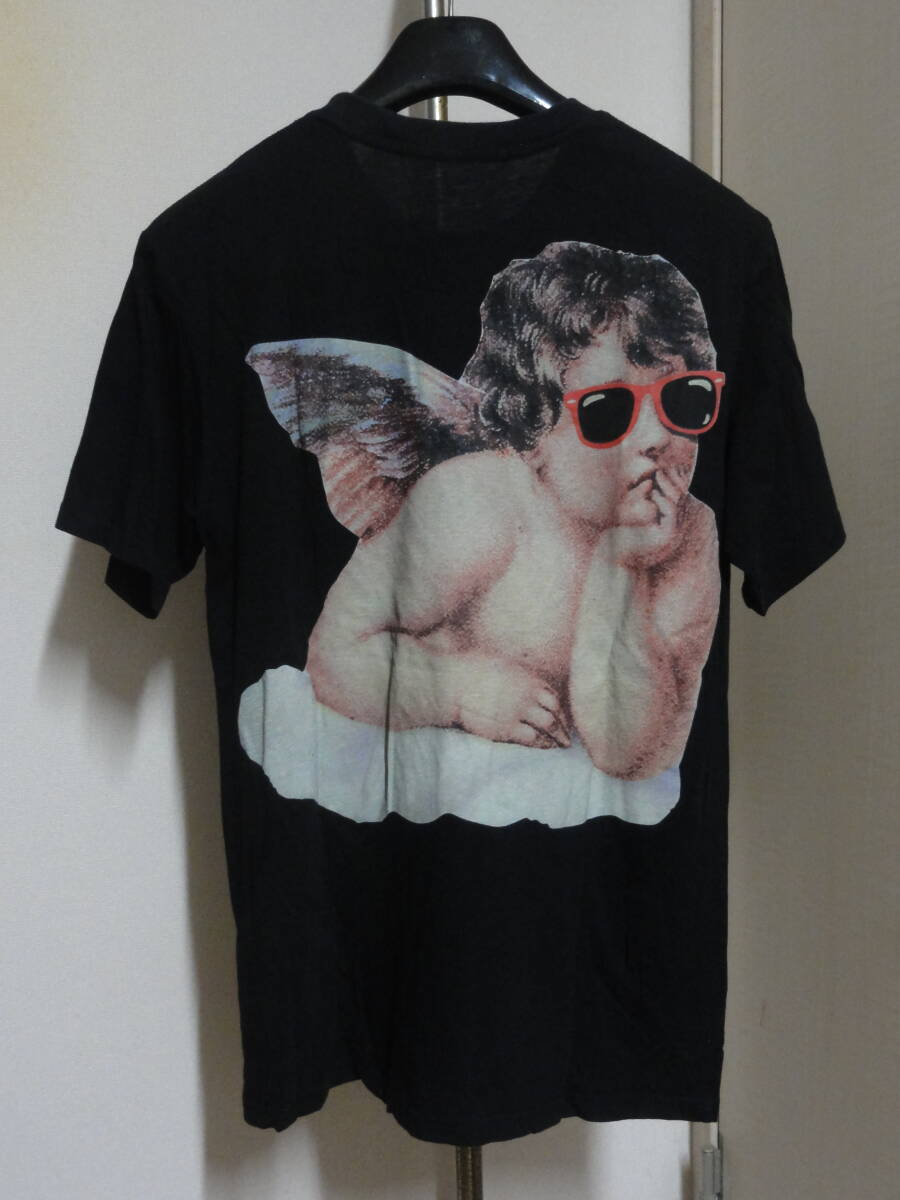 格安廃版レア・JOYRICH(ジョイリッチ・アートワークス取扱い)・黒系地・特大両面サングラスエンジェル天使プリント入り半袖Tシャツ M~L位拍卖
