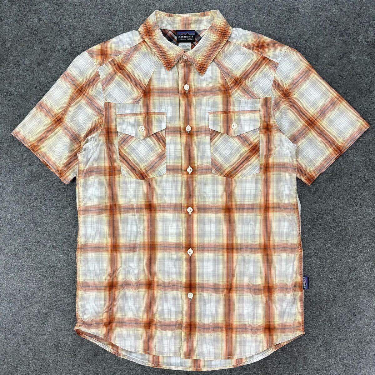 2012 12年製 PATAGONIA Organic Cotton パタゴニア オーガニックコットン 半袖シャツ ウエスタンシャツ オンブレチェック 52221SP12拍卖