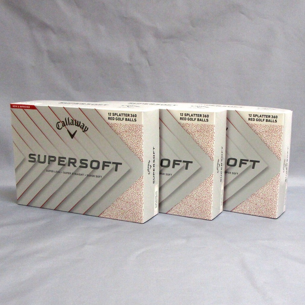 Callaway SUPERSOFT SPLATTER 360 レッド 3箱 36球 キャロウェイ スーパーソフト スプラッター 2ピース ゴルフボール SUPER SOFT拍卖