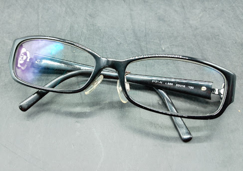 ▽【629】 シャネル メガネ 3131-N / CHANEL アイウェア c.888 53□16 130 Eyewear 眼鏡 イタリア製 ココマーク 椿 カメリア拍卖