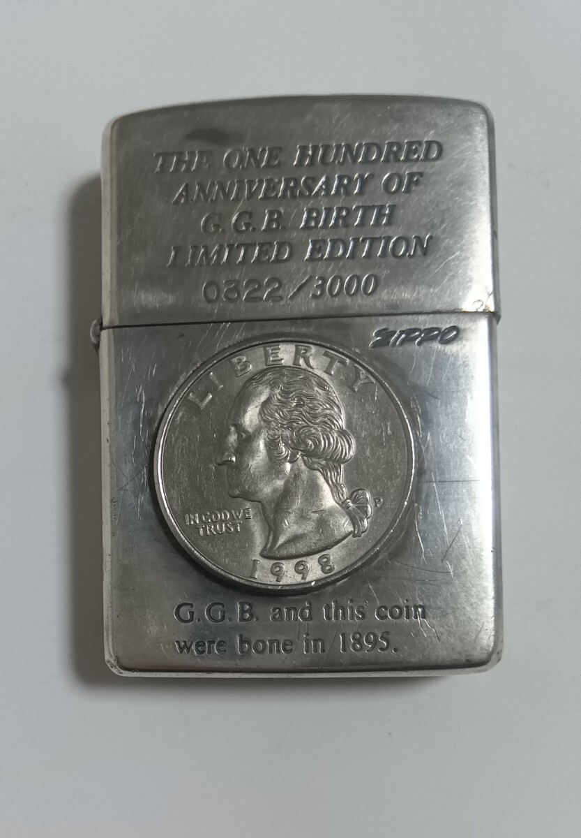 コイン zippo ジッポー ライター ワシントン大統領 アメリカ 通貨 Liberty THE ONE HUNDRED ANNIVERSARY OF G.G.B BIRTH LIMITED EDITION拍卖