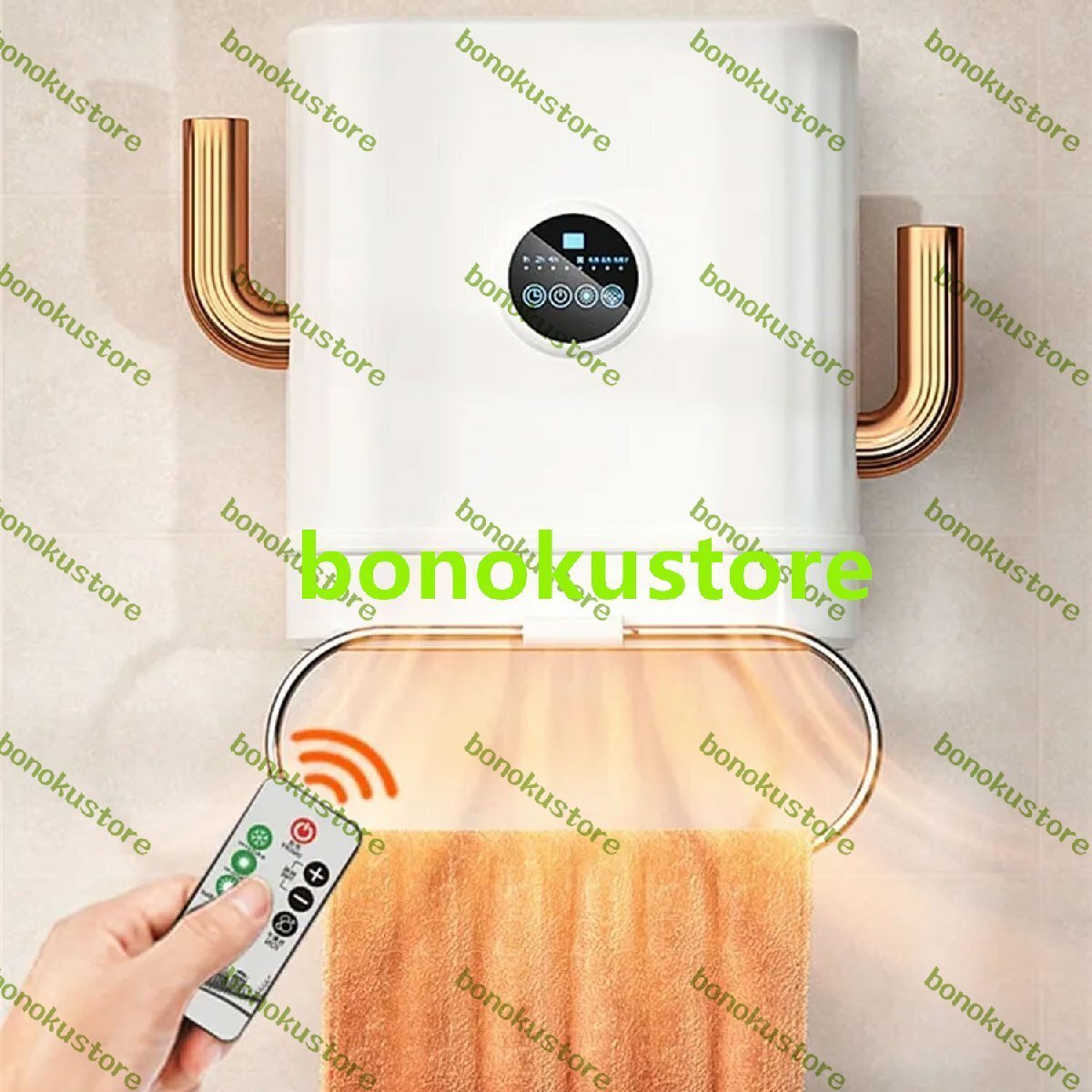 2100W壁掛けスペースヒーター 3秒加熱 インテリジェントデジタルディスプレイPTCヒーター 4Hタイマー タオル掛け付き 過熱保護拍卖