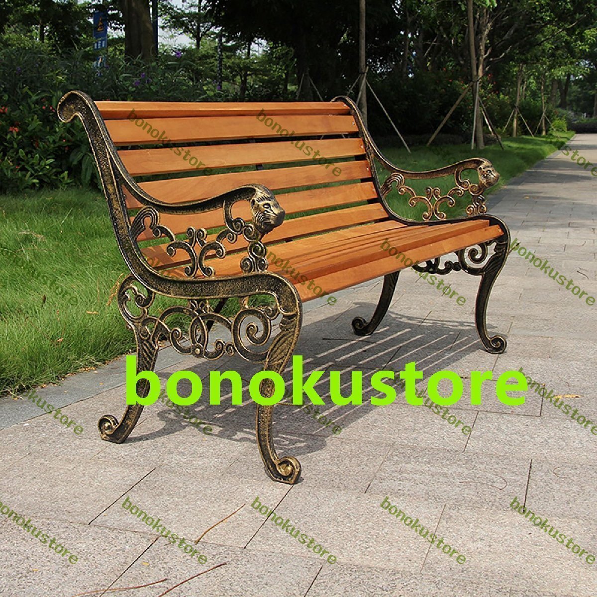 ガーデンベンチ ガーデンチェア パークベンチ 屋外 庭のベンチ 中庭や庭園に適したアームレストと背もたれ付き ガーデンベンチ 125CM拍卖