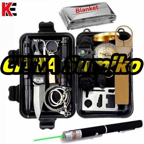 H-J01●サバイバルキット●男性 キャンプハイキング狩猟釣り●サバイバルギアサバイバルキット●SOS応急処置キット拍卖
