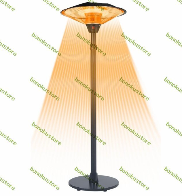 ハロゲンヒーター 屋外ヒーター 自立型 業務用ヒーター 高速暖房 1500W 赤外線 パティオヒーター 防水 省エネ 3段階温度調整可能拍卖