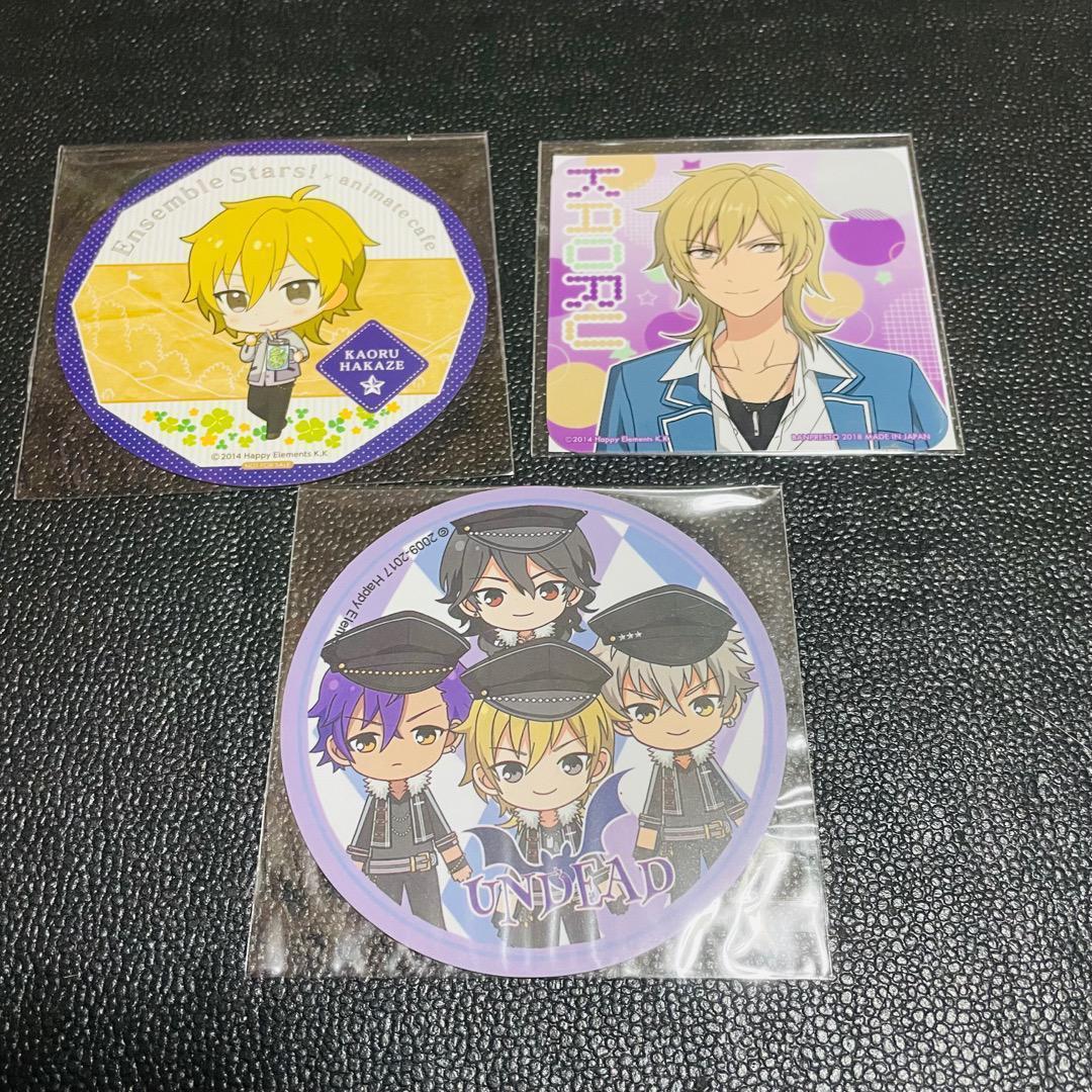 羽風薫 undead 朔間零 乙狩アドニス 大神晃牙 あんさんぶるスターズ コースター ドリンク 特典 非売品 ノベルティ 海外 中国 アニカフェ拍卖