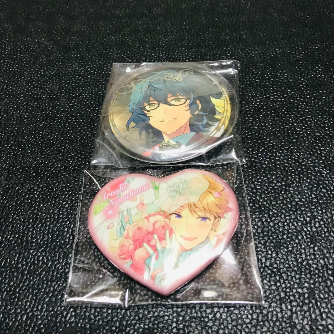 鳴上嵐 青葉つむぎ あんさんぶるスターズ 5周年 展示会 キャラバッジ 缶バッジ カバー 箔押し サイン agf とるパカ ハートカン拍卖