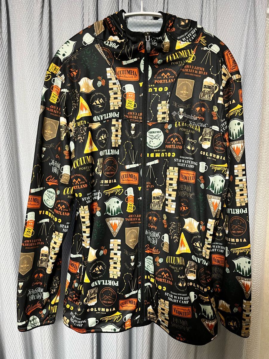 Columbia 薄手ジップパーカー M ポリエステル マルチカラー 総柄拍卖
