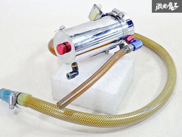 【破損無】 社外 メーカー不明 汎用 オイル キャッチタンク オイルタンク タンク 全長:約15.5cm 外径:約63.4mm 即納 棚19J2拍卖