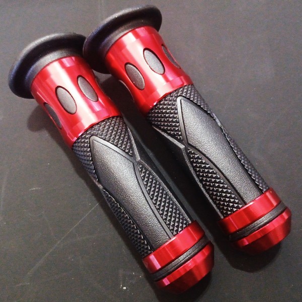 モンキー ゴリラ Z50J AB27 モンキー125 JB02 グロム MSX125 JC61 JC75 汎用 アルミ ラバー グリップ ハンドル バーエンド アクセル 赤拍卖