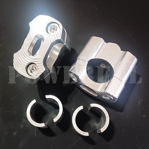 XL200R XL250R XLR200R XLR250R BAJA バハ モタード MTX200R 汎用 アルミ ハンドル 変換 クランプ アップハンドル 銀 22.2mm 28mm拍卖