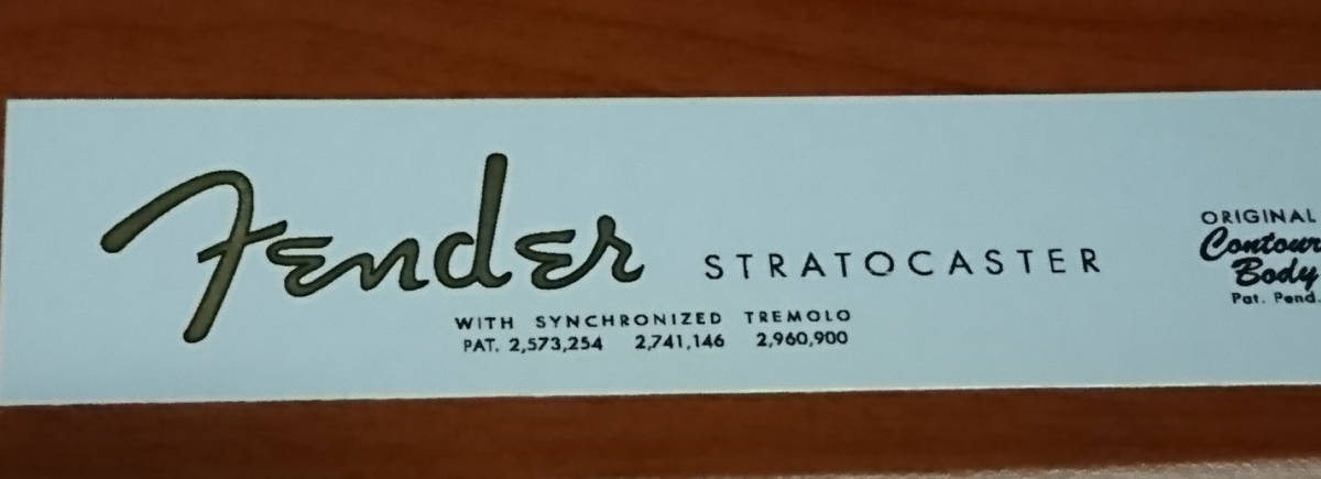 補修用です!ストラトキャスター用デカール 63年~64年中期用 パテントNo3個タイプ! 拍卖