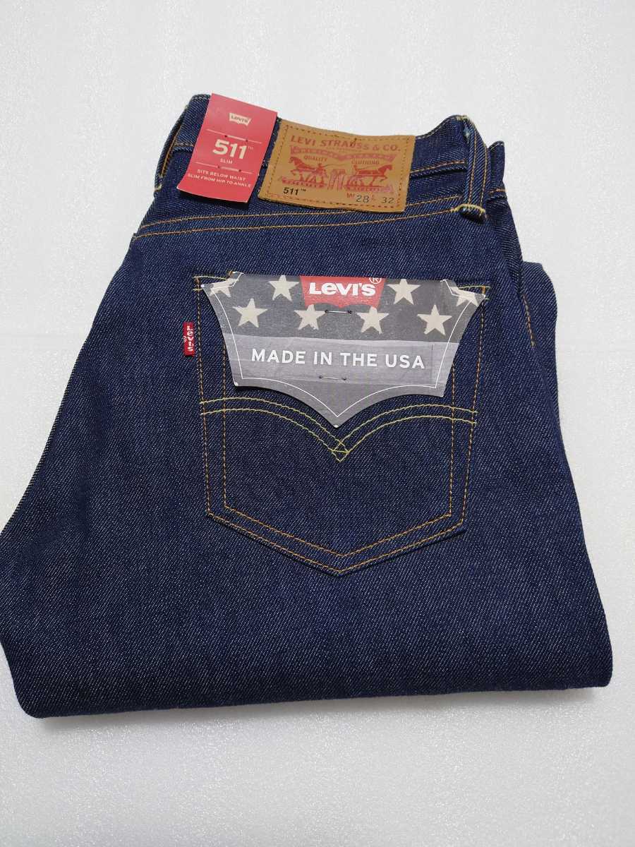 新品! 米国製 リーバイス 511 スリム W28 赤ミミ リジット 045112596 糊付き ホワイトオーク コーンミルズ SLIM アメリカ製 拍卖
